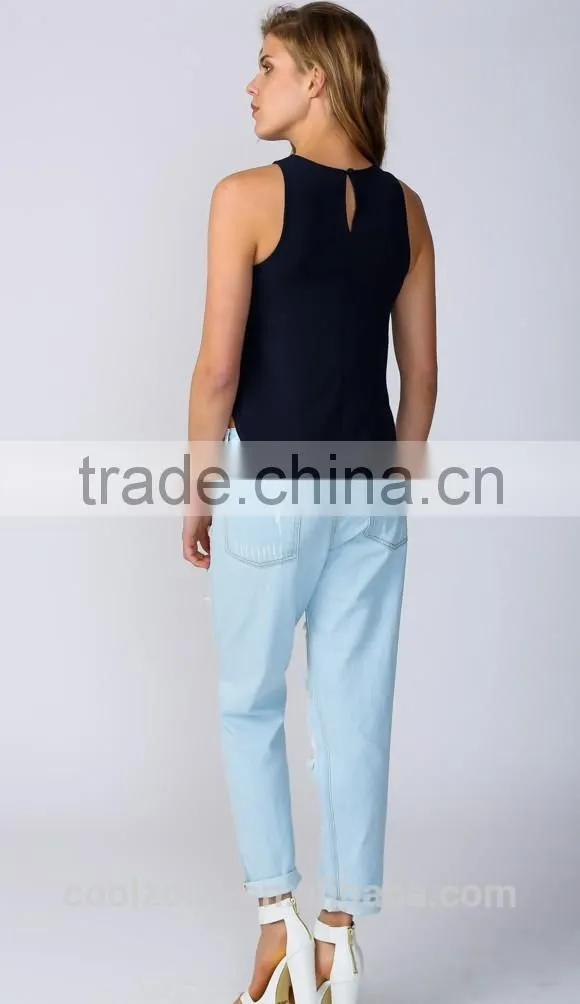 Latest design longer back lace front off shoulder lace top