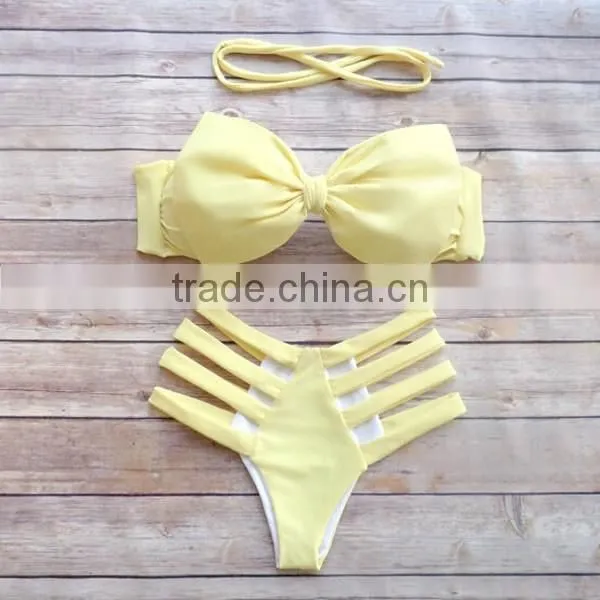 High Quality Polyester Spandex Cutout Young Girl Bikinis