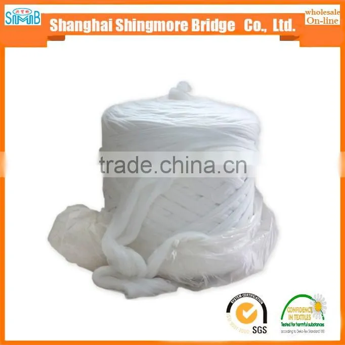 Alibaba gold supplier Shanghai Shingmore Bridge hot wholesale polyester tops yarn for spun yarn in low price