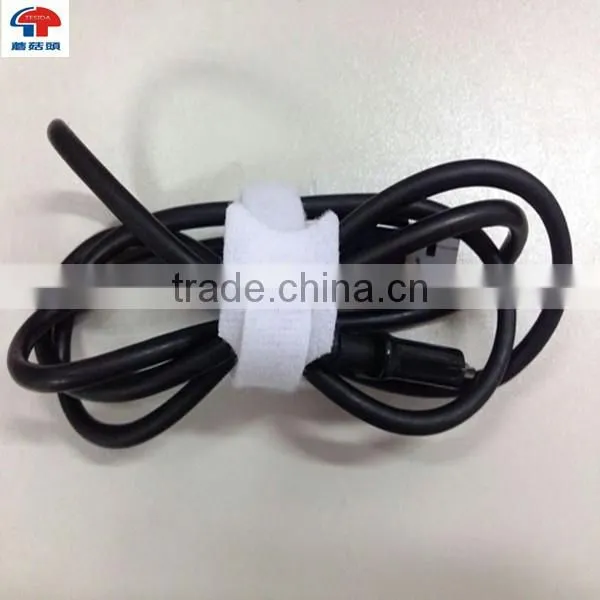 Adjustable customized logo hook and loop cable ties