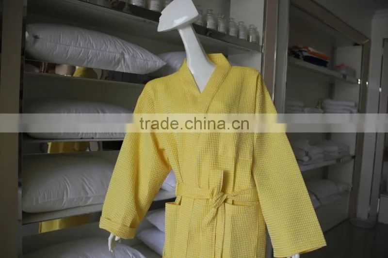 yarn dyed waffle bathrobe,factory wholesale bathrobe for Four Season Hotel,cotton/polyester waffle bathrobe