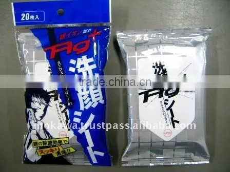 Japan Face Wash Sheet --- Silver Ions (AG) & Menthol --- 20sheets wholesale