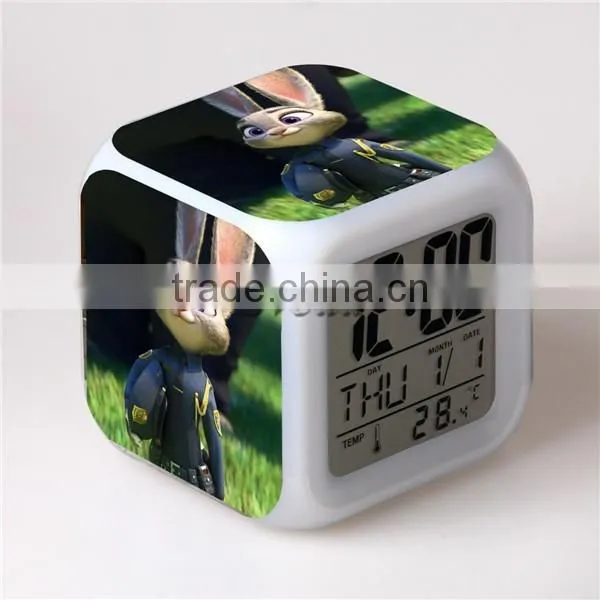 Top selling LED Alarm Clock,Digital desk clock,Zootopia Cartoon Clock for Kids