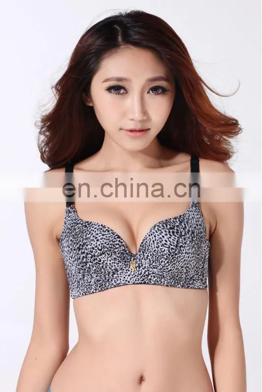 Sexy young girls under wear sexy black leopard printed brassiere panties Trade assurance supplier