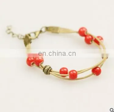 Diy Folk Style Hand Chain Fashion Handmade Ethnic Ceramic Woven Bead Colorful Gem Jewelry Classic Bracelet Gift