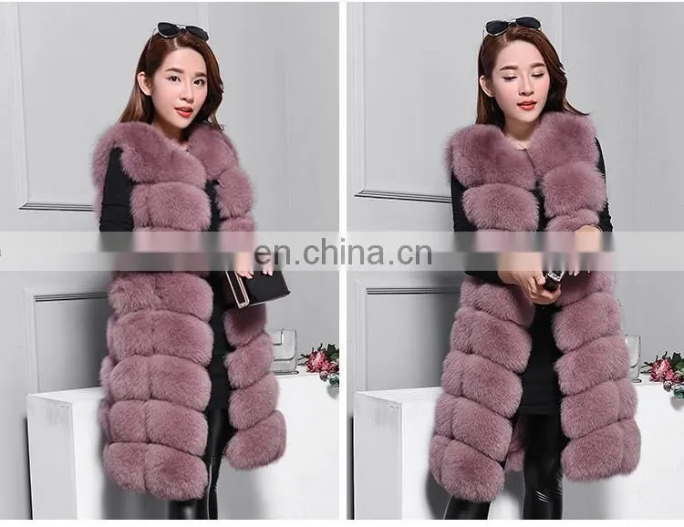 China Supplier Winter Fashion Women Fox Vest Genuine Natural Italian Fur Vest
