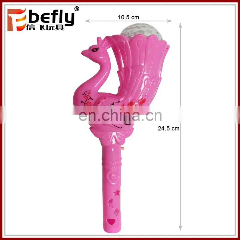 Peacock shape flash stick candy plastic toy container