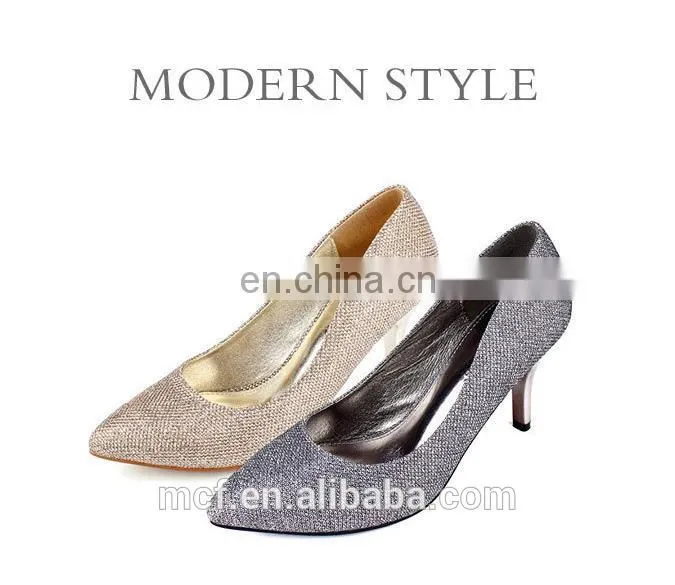 MCH-2393 New 2017 fashion Western style women Solid Color pointed shoes bling-bling sequin thin high heel shoes wholesale