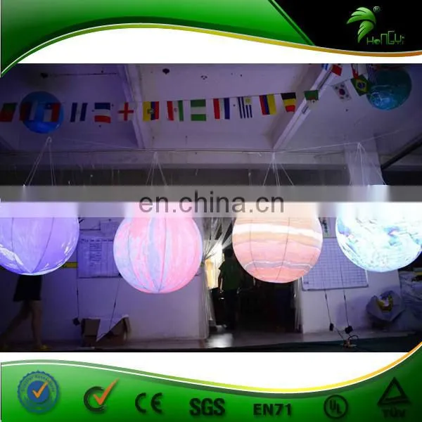 Attractive Lighting Inflatable Nine Planets / Inflatable LED Planet Balloons For Hanging