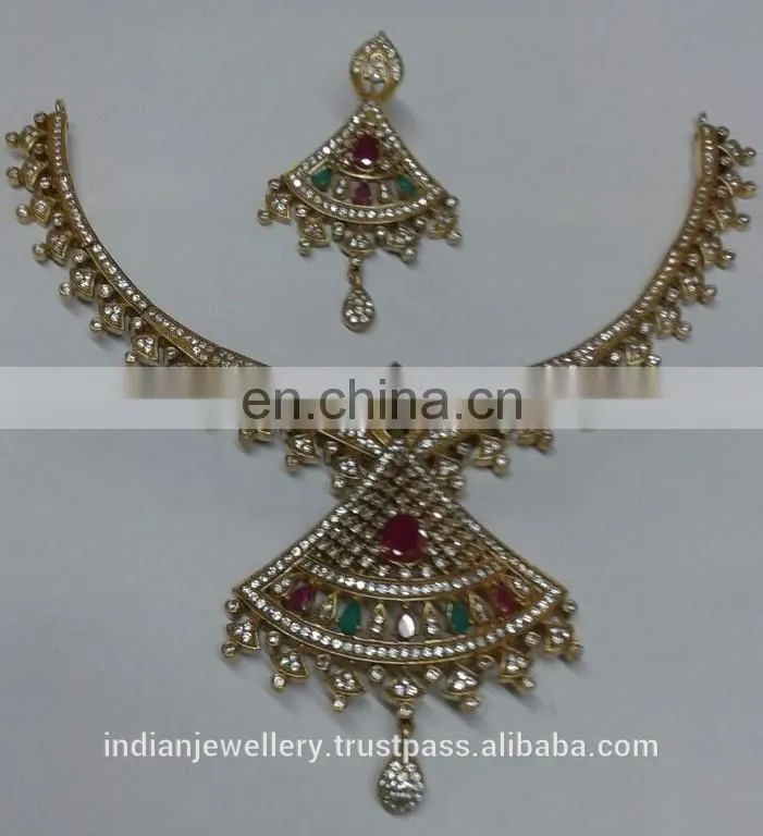 cubic zirconia jewelry set exporter, ad jewellery set manufacturer