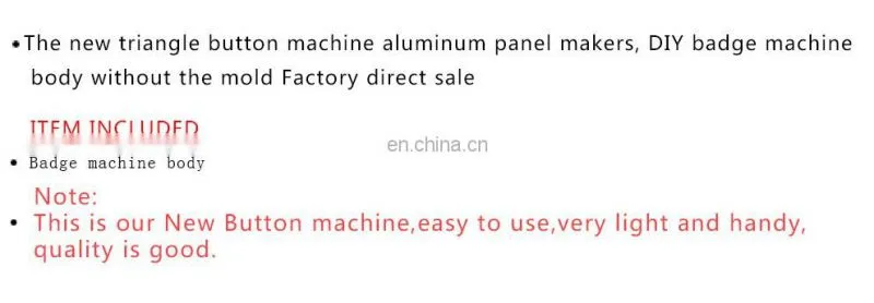 The new triangle button machine aluminum panel makers, DIY badge machine body without the mold Factory direct sale