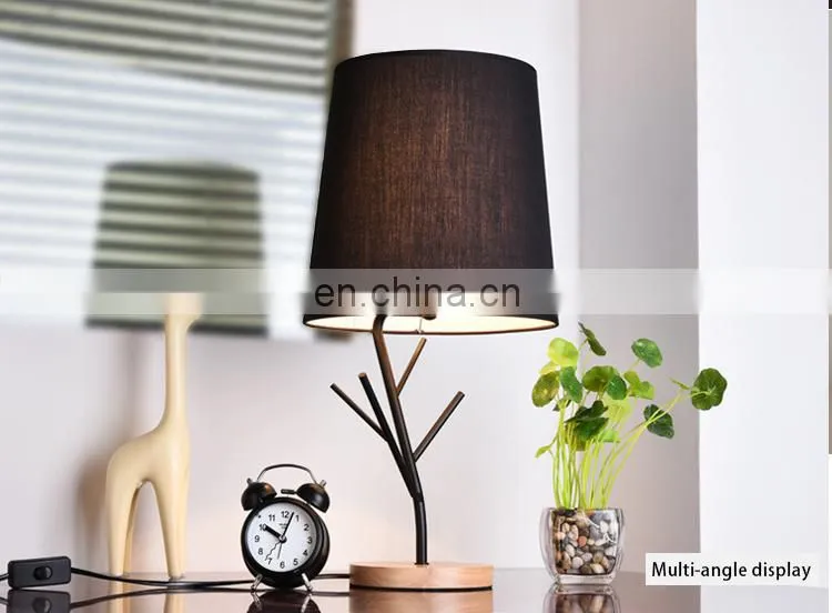 OEM lamp bedroom bedside wooden simple fashion table lamp bedroom reading lamp