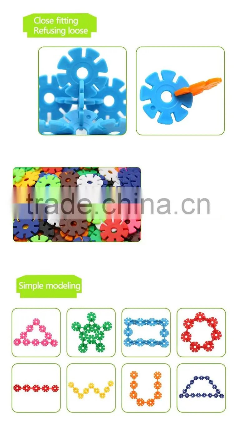 Creative DIY Toys 4.1cm Snowflakes Plastic Building Blocks for Kids