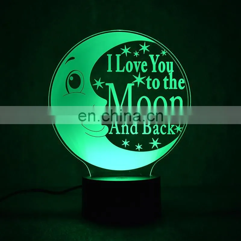 Customized design 3D optical illusion visual lamp desk table lamp for christmas gifts