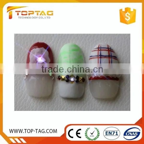 Durable Flashing light NFC Rfid Micro Finger Nail Sticker For Women