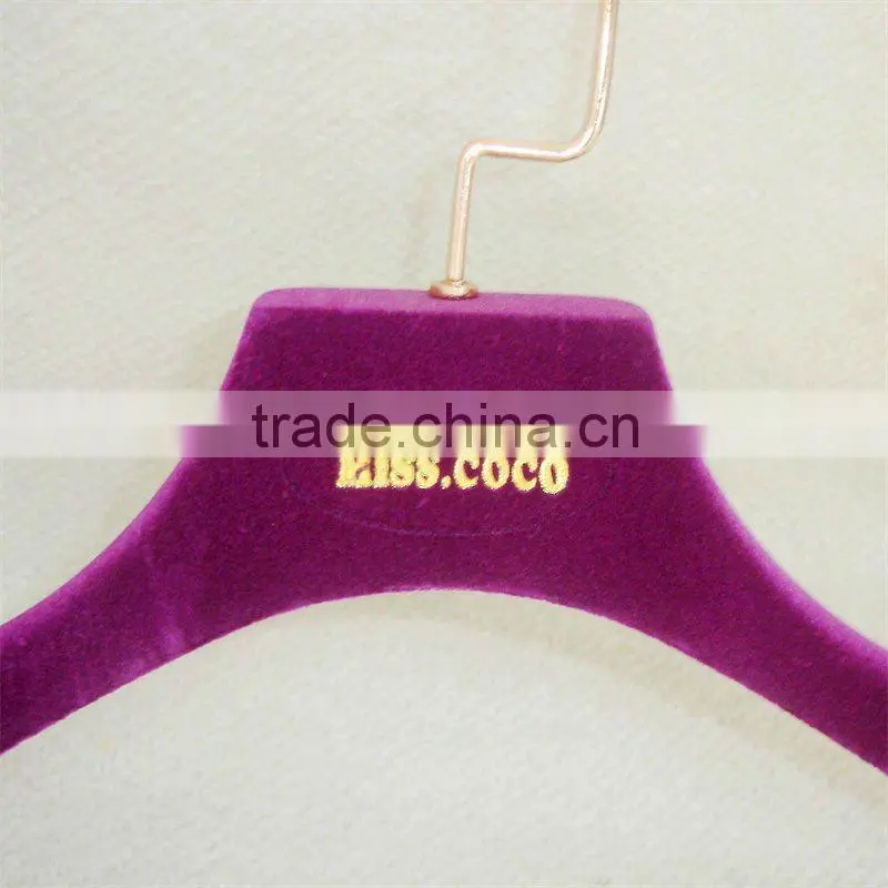 JN275 velvet flocked plastic suit hanger
