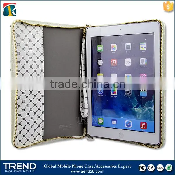 alibaba express protective zipper leather case for ipad air