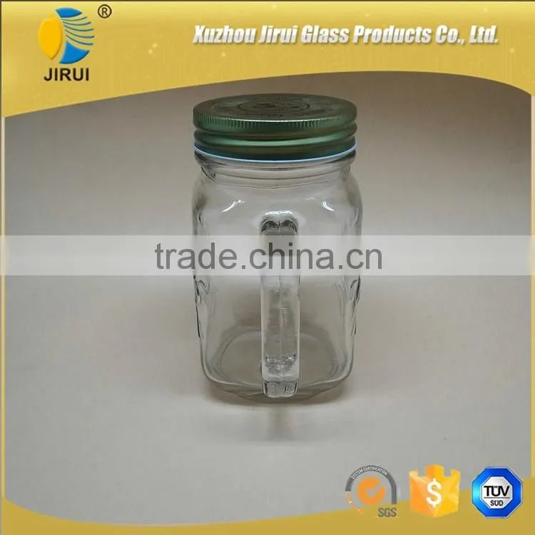 480ml Square Shape Chicken Design Clear Glass Maon Jar
