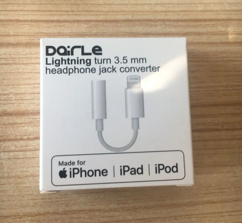 White aux audio cable for iPhone X/Xr/Xs to 3.5mm Headphone jack adapter stereo converter for 8pin Apple devices