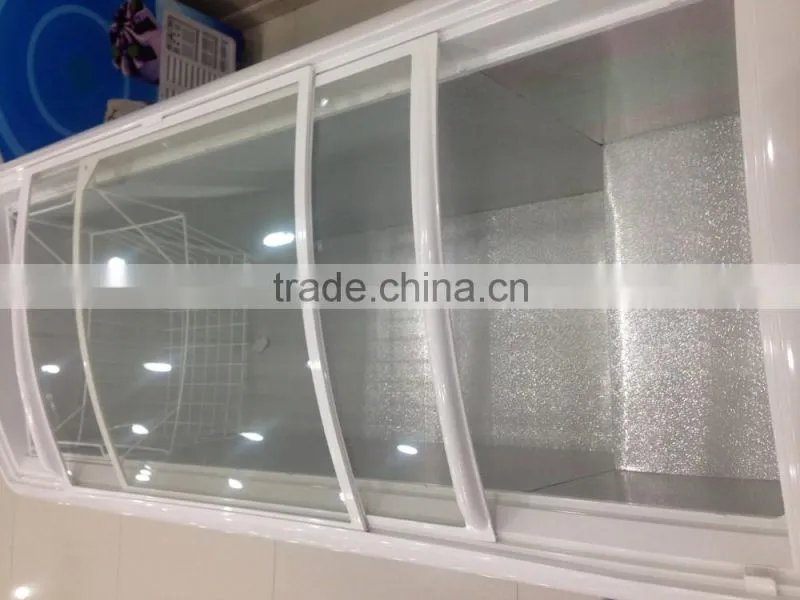 catering equipments display freezer for supermarkets curved glass door display freezer