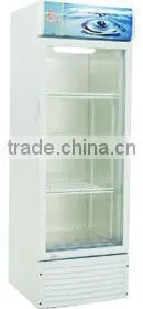 Transparent Double door display refrigerator with lightbox CE/GE/UL/SAA/SASO