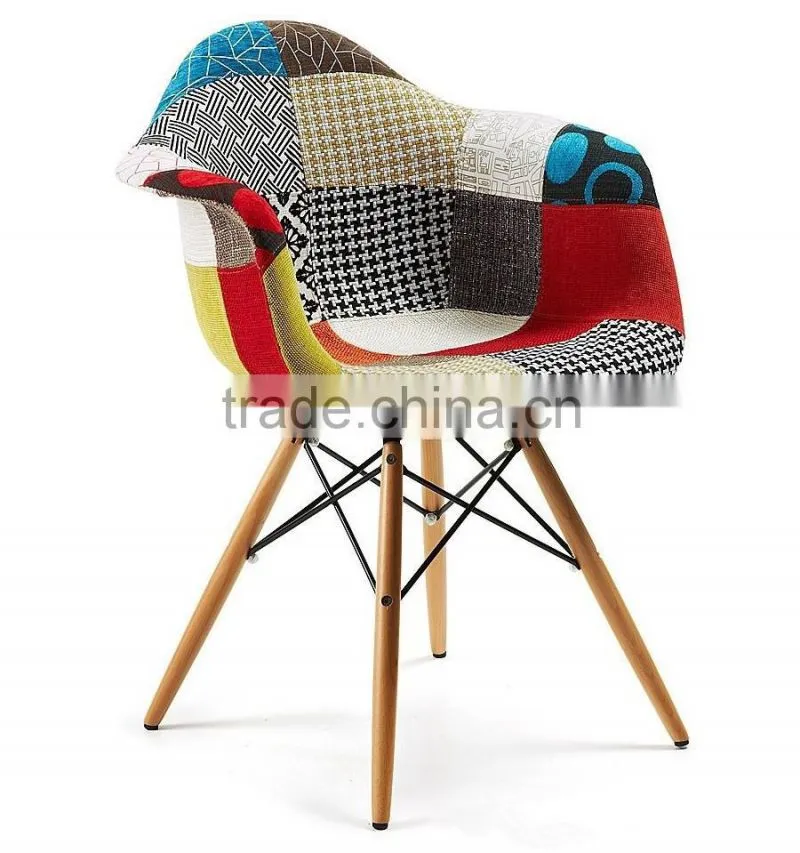 Modern design simple dining room furniture wood leg patchwork chair
