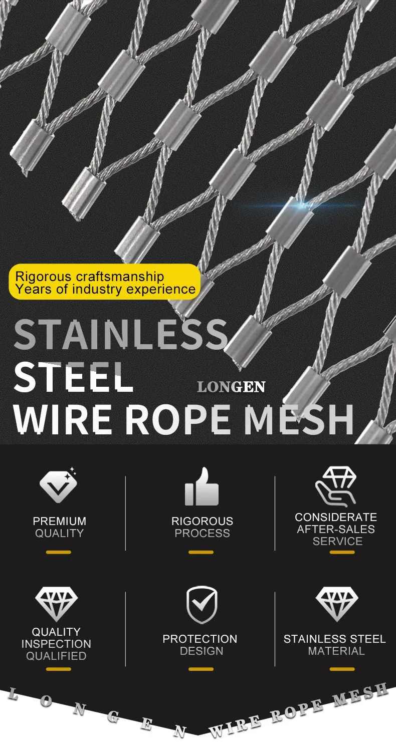 Zoo-specific Ecological Mesh/Tiger Enclosure Mesh/hand-woven Stainless Steel Rope Mesh Factory Direct Hot Sale