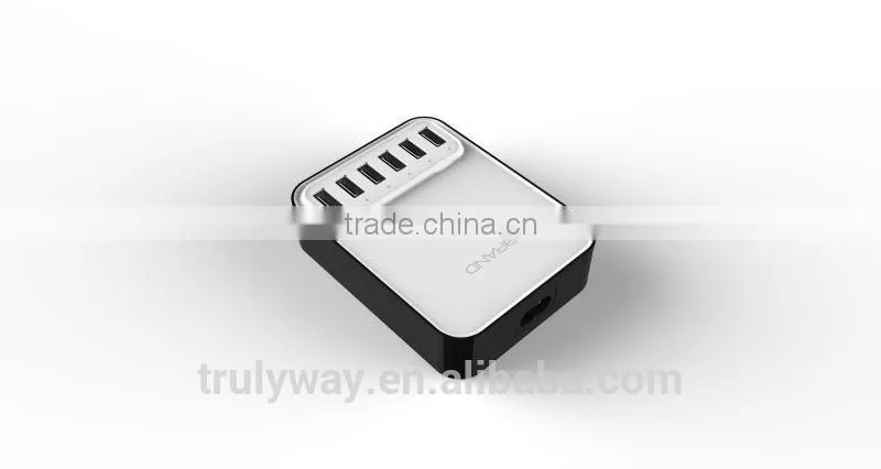 Trulyway 5V/8A 40W 6-USB Port family-sized power supply for most tablet, smart phone etc