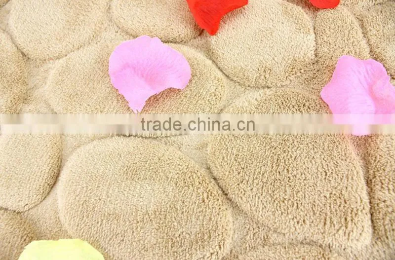 New stone design coral velvet memory foam anti slip carpet/rug/mat for bathroom