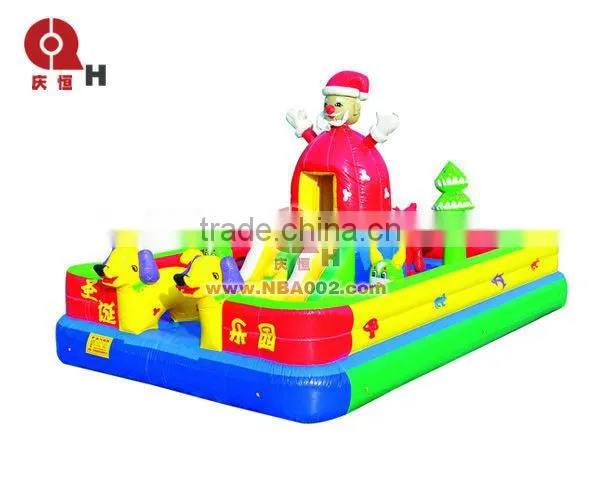 QHIC14 Christmas Santa Claus Theme Inflatable Bouncy Castle