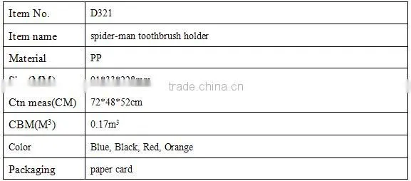 D321 Bathroom Accessory Plastic Toothbrush Holder With Suction Cup Wall Mounted Superman Toothbrush holder