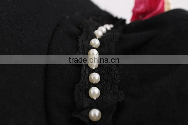 2015 New style original baby girls peaked baseball beret cap with bownot and pearls