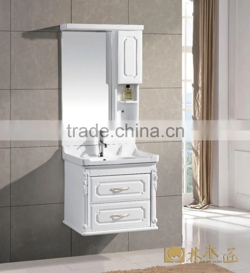 The two drawer wash basin pvc bathroom cabinet (EAST-25134)