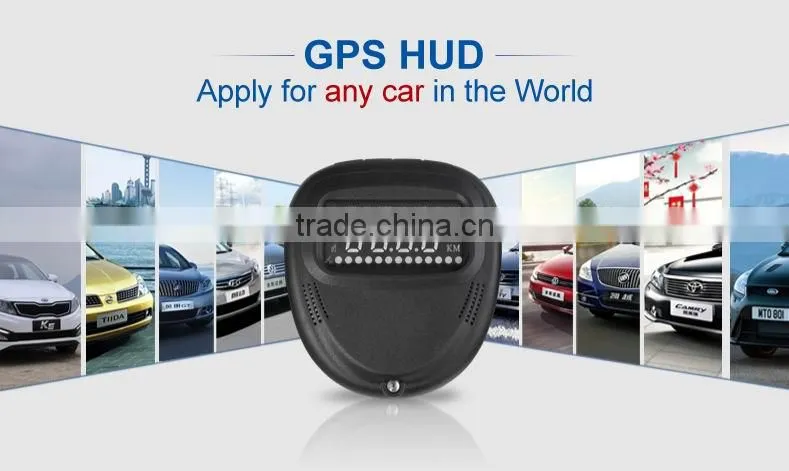 A1 2.0 inch Car GPS HUD Head Up Display Vehicle-mounted Security System, Support Speed & Real Time & Altitude & Over Speed Alarm