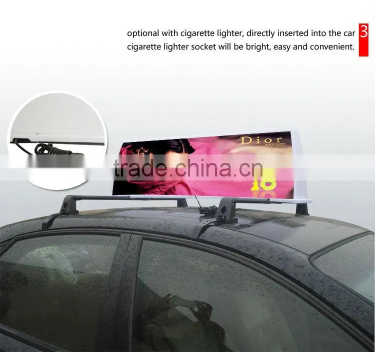 Auto lighting slim led taxi top advertising