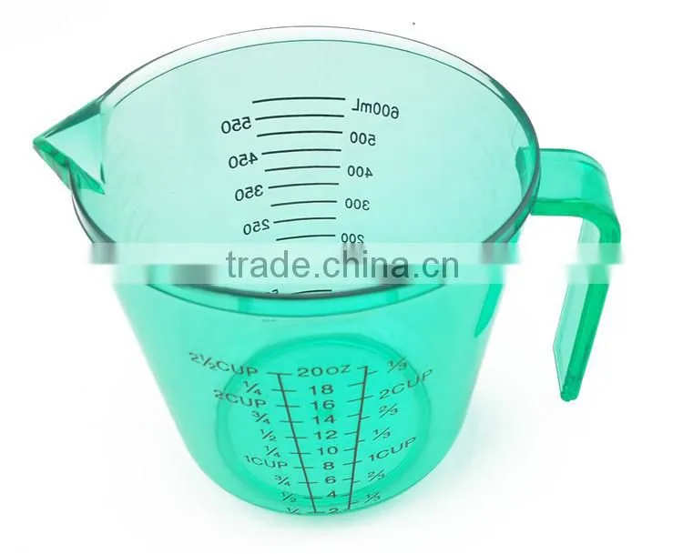 Green plastic food measure jug