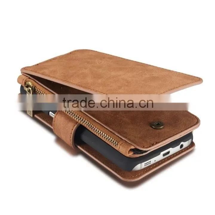 Caseme Card slot PU leather wallet case for S7 Zipper photo frame flip case for S7