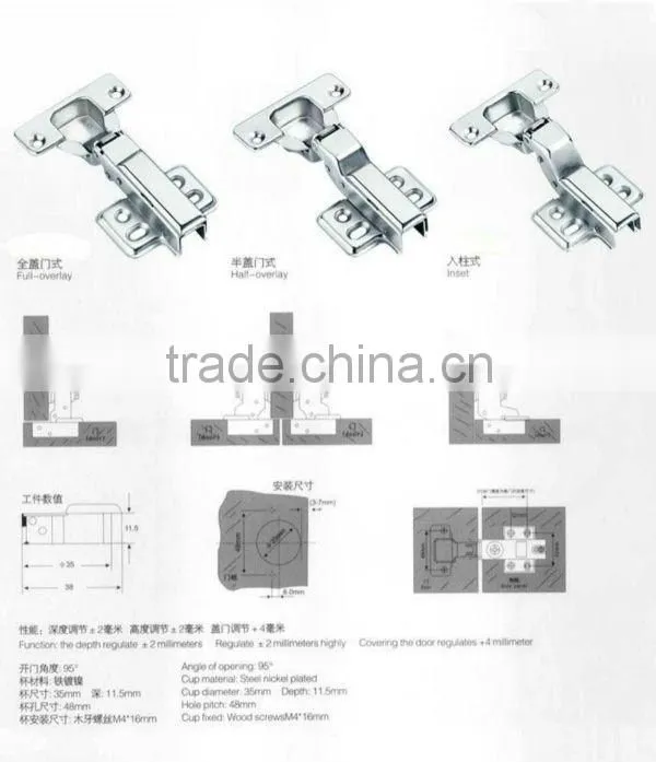 hinges for furniture hydraulic mirror cabinet door hinge