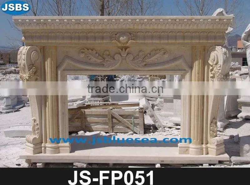 Golden marble designed fireplace