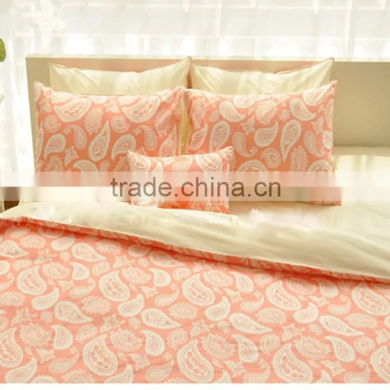 Luxury 4 pcs 40S 16mm Jacquard 100% mulberry silk bedding set