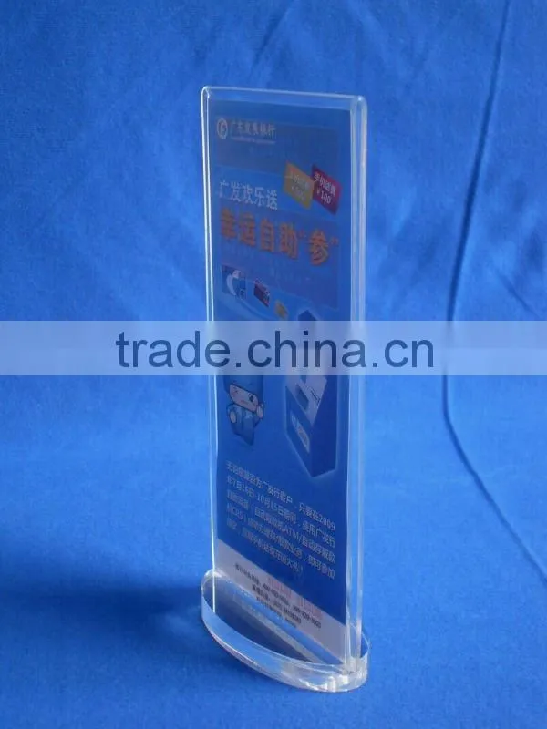 Plexiglass menu holder for counter display