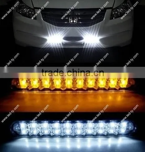 LED Daytime Running Light DRL Daylight Kit + Amber Turn Signal Universal