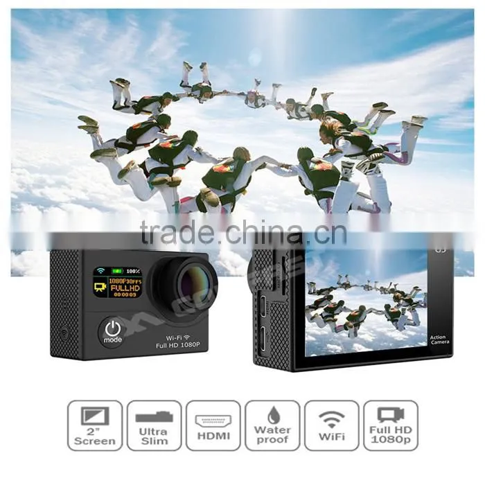 2.0" LCD+0.95" OLED dual screen WiFi 1080p full HD sport camera