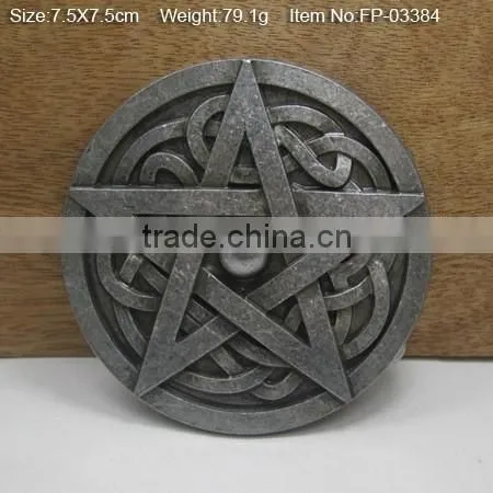 Gold Plate Military Web Belt Buckle With Emblem with Rhinestones
