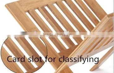 Foldable Magazine Bamboo Display Rack