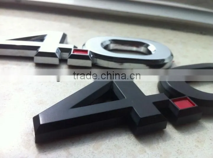 custom chrome numbers car badge