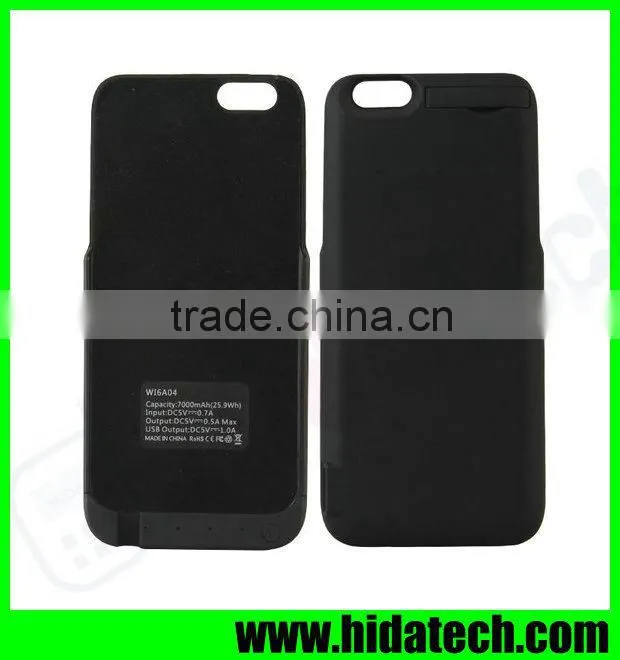 7000mah portable battery charger case for iPhone 6 with USB Socket for Output