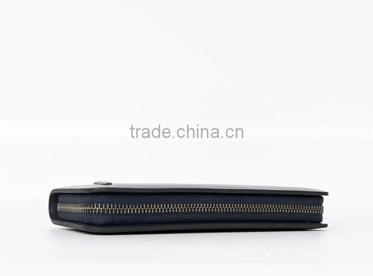 Genuine Leather Men Wallets Business Card Holder Coin Purse Men's Long Zipper Wallet Leather