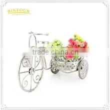 gold bike flower basket plant stand metal bike planter