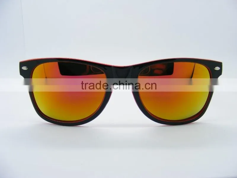 Taizhou Duqiao Factory Gold Mirror lenses sunglasses withPC farme